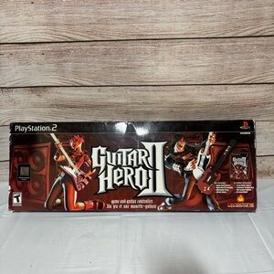 Guitar Hero II Game & Red SG Controller Bundle for PlayStation 2 PS2 Complete